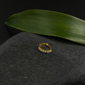 Zircon String Nose Ring (Gold Plated)